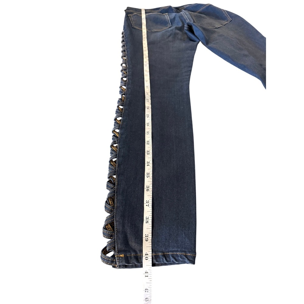 Good American Good Legs Jeans Dark Wash Side Weave Blue Size 12/31 - Picture 7 of 9